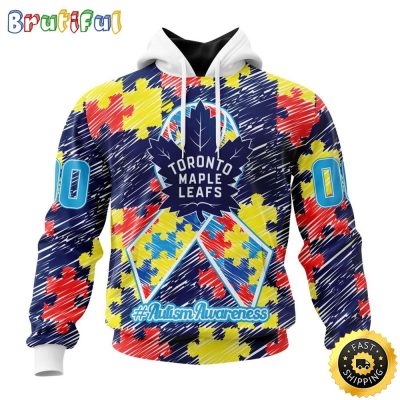 Personalized NHL Toronto Maple Leafs Special Autism Awareness Month All Over Print 3D Hoodie Unisex Hoodie