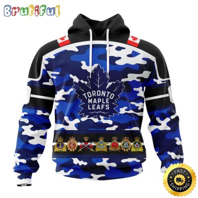 Personalized NHL Toronto Maple Leafs With Camo Team Color And Military Force Logo All Over Print 3D Hoodie Unisex Hoodie Tshirt Sweatshirt