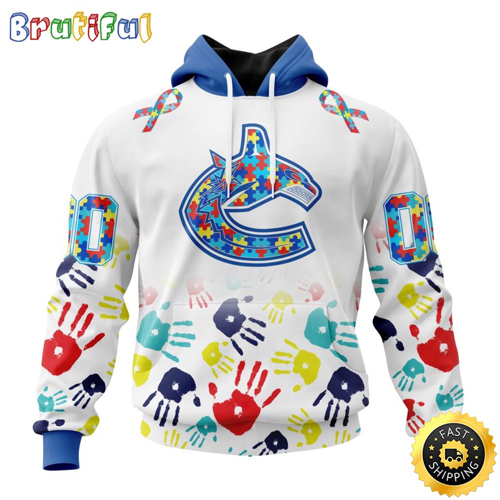 Personalized NHL Vancouver Canucks Autism Awareness Hands Design All Over Print 3D Hoodie Unisex Hoodie Personalized NHL Vancouver Canucks Autism Awareness Hands Design All Over Print 3D Hoodie Unisex Hoodie