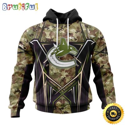 Personalized NHL Vancouver Canucks Hoodie Special Camo Color Design All Over Print 3D Unisex Hoodie