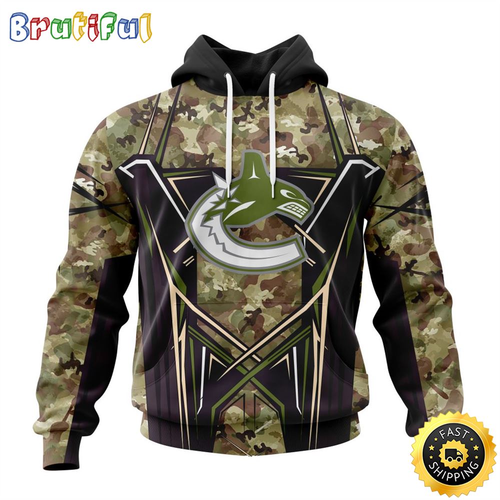 Personalized NHL Vancouver Canucks Hoodie Special Camo Color Design All Over Print 3D Unisex Hoodie