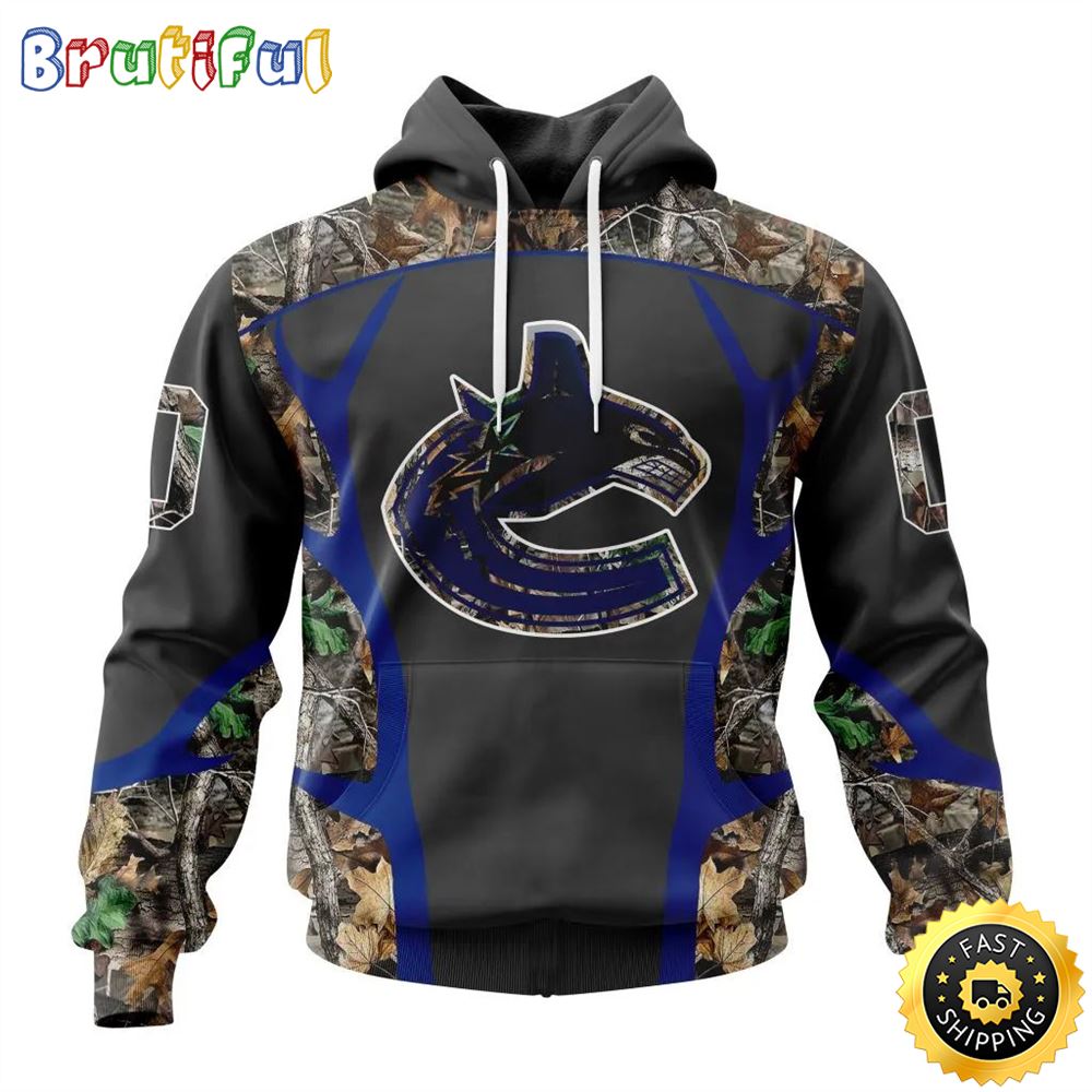 Personalized NHL Vancouver Canucks Hoodie Special Camo Hunting Design All Over Print 3D Unisex Hoodie