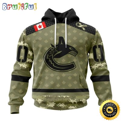 Personalized NHL Vancouver Canucks Hoodie Special Camo Military Appreciation All Over Print 3D Hoodie Unisex Hoodie