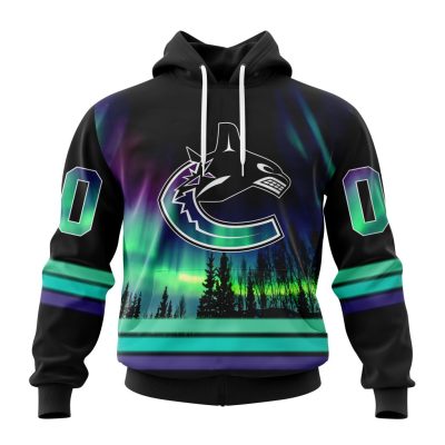 Personalized NHL Vancouver Canucks Hoodie Special Design With Northern Lights All Over Print 3D Hoodie Unisex