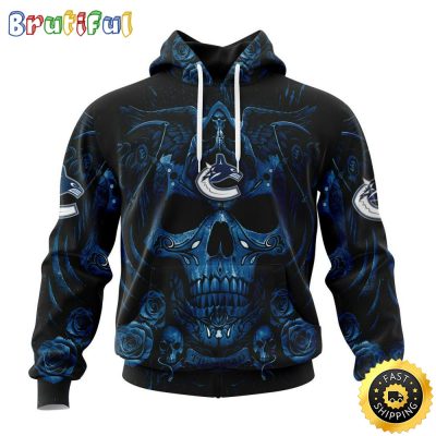 Personalized NHL Vancouver Canucks Hoodie Special Design With Skull Art All Over Print 3D Hoodie Unisex Tshirt Hoodie