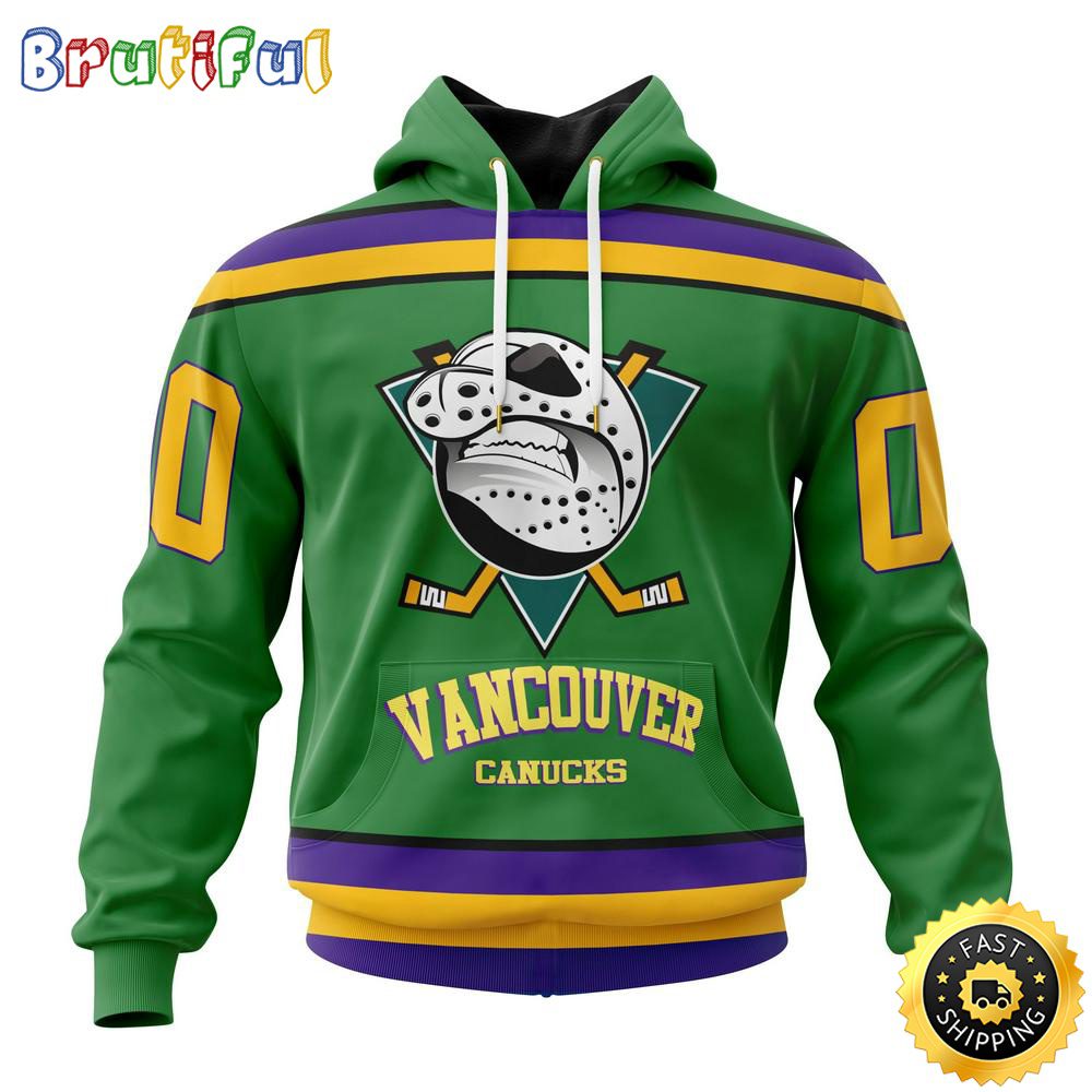 Personalized NHL Vancouver Canucks Hoodie Specialized Design X The Mighty Ducks All Over Print 3D Hoodie Unisex Hoodie Tshirt