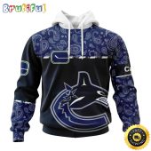 Personalized NHL Vancouver Canucks Hoodie Specialized Hockey With Paisley All Over Print Hoodie Unisex Tshirt Hoodie