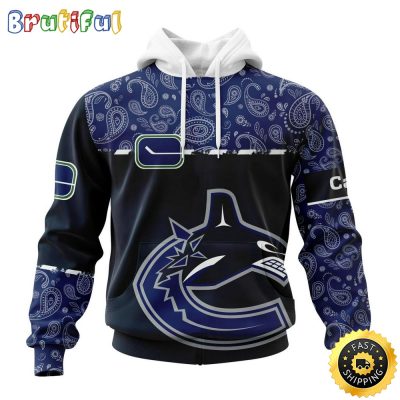 Personalized NHL Vancouver Canucks Hoodie Specialized Hockey With Paisley All Over Print Hoodie Unisex Tshirt Hoodie