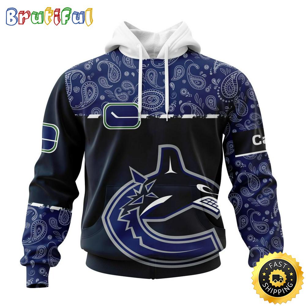 Personalized NHL Vancouver Canucks Hoodie Specialized Hockey With Paisley All Over Print Hoodie Unisex Tshirt Hoodie