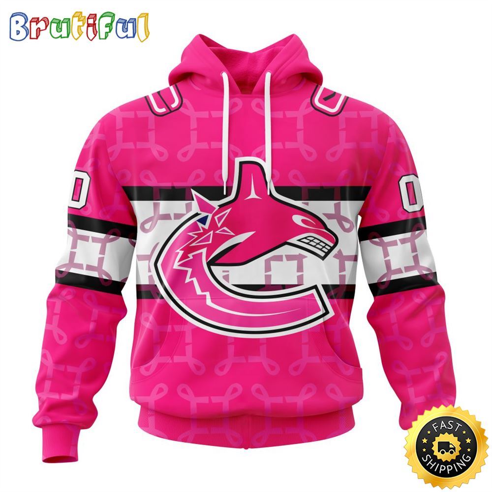 Personalized NHL Vancouver Canucks I Pink I Can In October We Wear Pink Breast Cancer All Over Print 3D Hoodie Unisex Hoodie Tshirt Sweatshirt