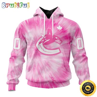 Personalized NHL Vancouver Canucks Special Pink Tie-Dye All Over Print 3D Hoodie Unisex Hoodie Tshirt Sweatshirt