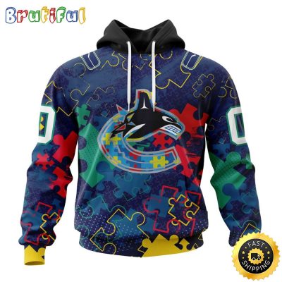 Personalized NHL Vancouver Canucks Specialized Fearless Against Autism All Over Print 3D Hoodie Unisex Hoodie