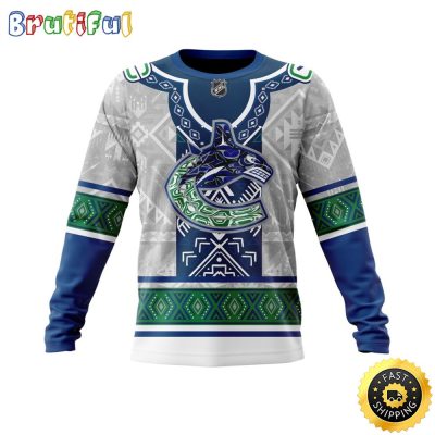 Personalized NHL Vancouver Canucks Sweatshirt Specialized Native Concepts All Over Print Sweatshirt Unisex