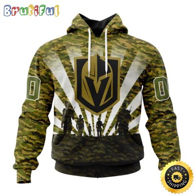 Personalized NHL Vegas Golden Knights All Over Print 3D Hoodie Military Camo Kits For Veterans Day And Rememberance Day