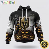 Personalized NHL Vegas Golden Knights All Over Print 3D Hoodie Special Design Pumpkins For Halloween