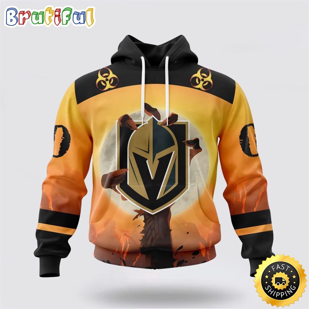 Personalized NHL Vegas Golden Knights All Over Print 3D Hoodie Special Zombie Design For Halloween Personalized NHL Vegas Golden Knights All Over Print 3D Hoodie Special Zombie Design For Halloween