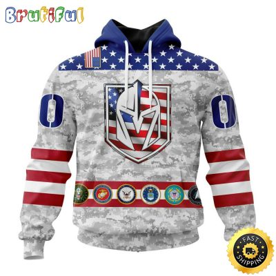 Personalized NHL Vegas Golden Knights Hoodie Armed Forces Appreciation All Over Print 3D Hoodie Unisex Tshirt Hoodie