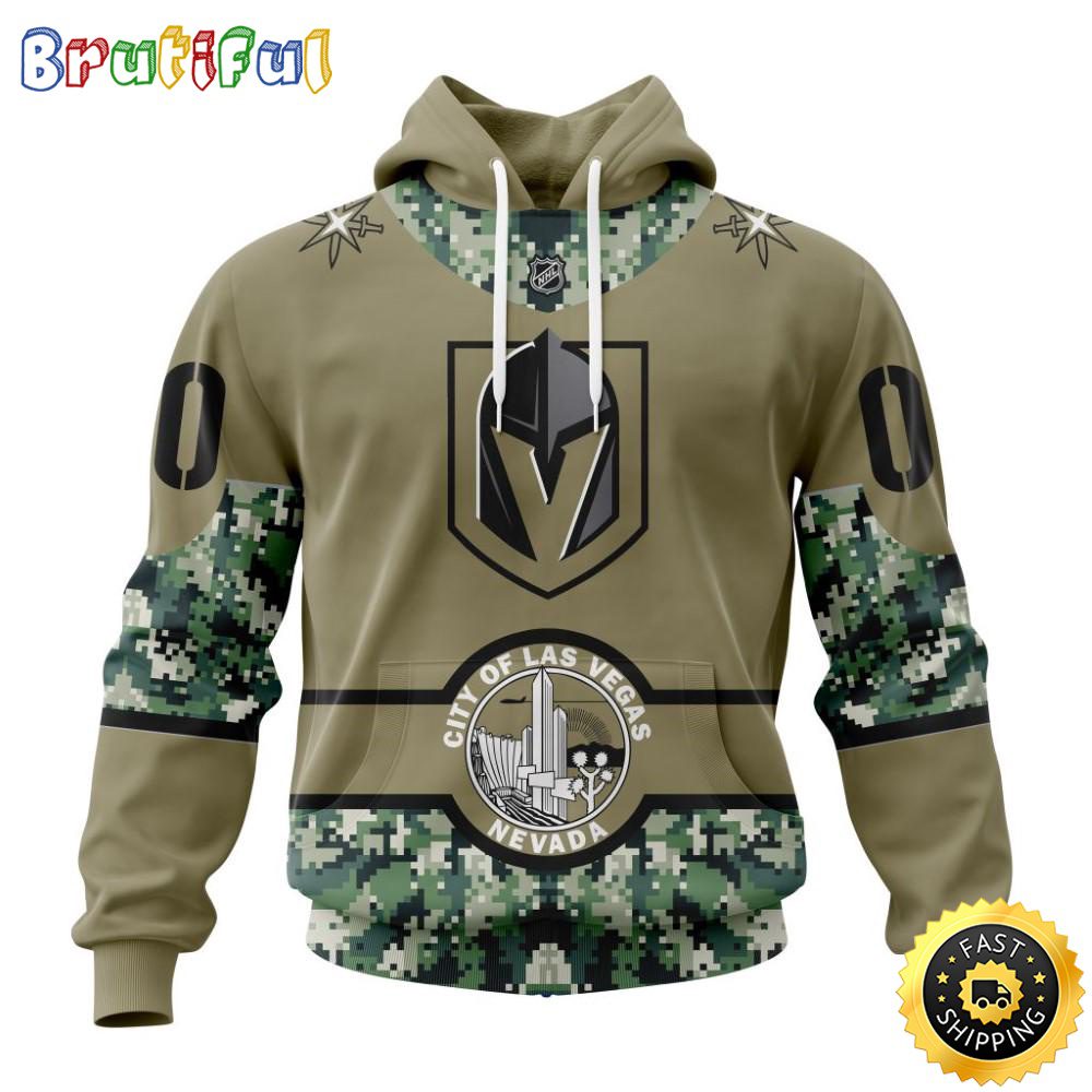 Personalized NHL Vegas Golden Knights Hoodie Military Camo With City Or State Flag 3D Hoodie Unisex Tshirt Hoodie