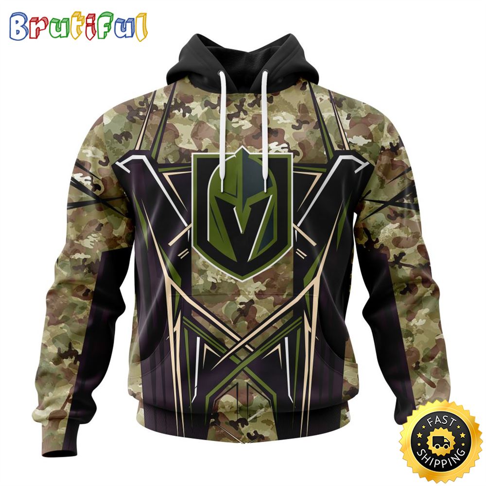Personalized NHL Vegas Golden Knights Hoodie Special Camo Color Design All Over Print 3D Unisex Hoodie