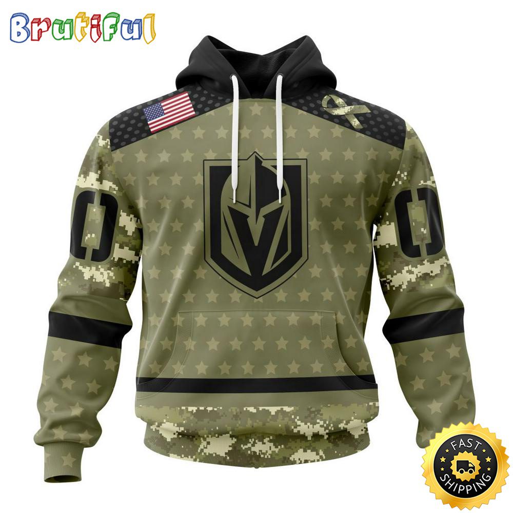 Personalized NHL Vegas Golden Knights Hoodie Special Camo Military Appreciation All Over Print 3D Hoodie Unisex Hoodie