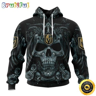 Personalized NHL Vegas Golden Knights Hoodie Special Design With Skull Art All Over Print 3D Hoodie Unisex Tshirt Hoodie