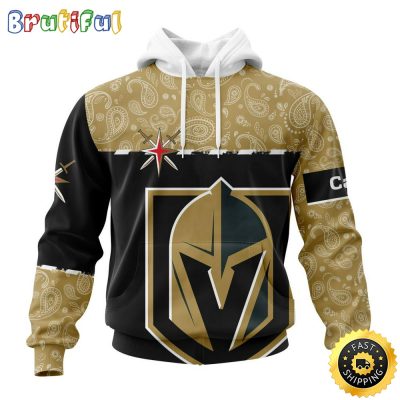 Personalized NHL Vegas Golden Knights Hoodie Specialized Hockey With Paisley All Over Print Hoodie Unisex Tshirt Hoodie