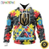 Personalized NHL Vegas Golden Knights Special Autism Awareness Month All Over Print 3D Hoodie Unisex Hoodie