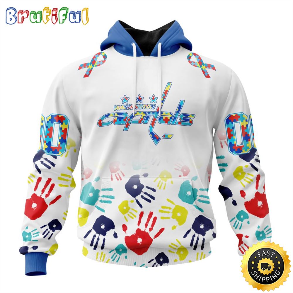 Personalized NHL Washington Capitals Autism Awareness Hands Design All Over Print 3D Hoodie Unisex Hoodie Personalized NHL Washington Capitals Autism Awareness Hands Design All Over Print 3D Hoodie Unisex Hoodie