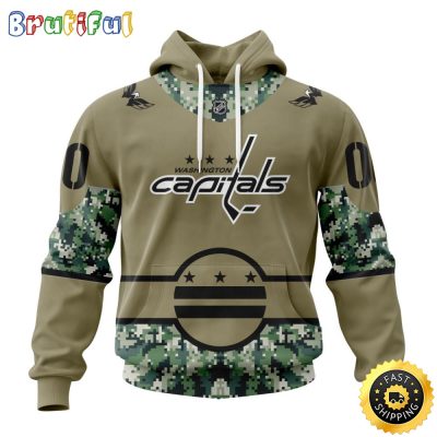 Personalized NHL Washington Capitals Hoodie Military Camo With City Or State Flag 3D Hoodie Unisex Tshirt Hoodie