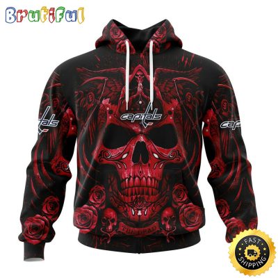 Personalized NHL Washington Capitals Hoodie Special Design With Skull Art All Over Print 3D Hoodie Unisex Tshirt Hoodie