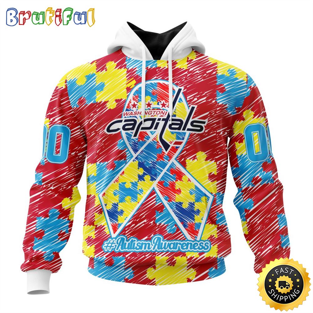 Personalized NHL Washington Capitals Special Autism Awareness Month All Over Print 3D Hoodie Unisex Hoodie Personalized NHL Washington Capitals Special Autism Awareness Month All Over Print 3D Hoodie Unisex Hoodie