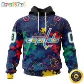 Personalized NHL Washington Capitals Specialized Fearless Against Autism All Over Print 3D Hoodie Unisex Hoodie