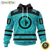 Personalized NHL Winnipeg Jets All Over Print 3D Hoodie Special Design Fight Ovarian Cancer Gift For Football Fans