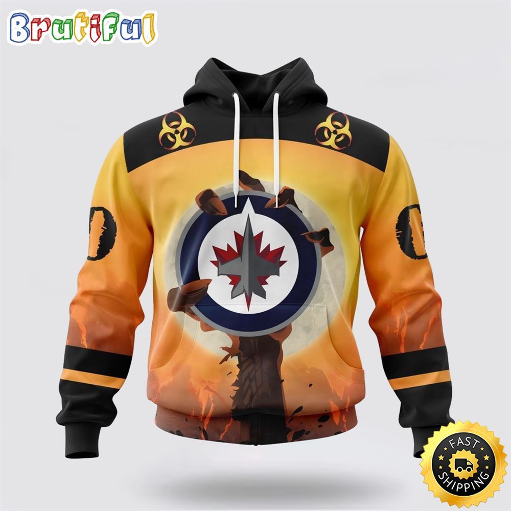 Personalized NHL Winnipeg Jets All Over Print 3D Hoodie Special Zombie Design For Halloween Personalized NHL Winnipeg Jets All Over Print 3D Hoodie Special Zombie Design For Halloween