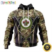 Personalized NHL Winnipeg Jets Hoodie Special Camo Color Design All Over Print 3D Unisex Hoodie