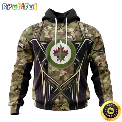Personalized NHL Winnipeg Jets Hoodie Special Camo Color Design All Over Print 3D Unisex Hoodie