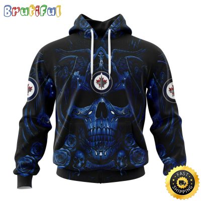 Personalized NHL Winnipeg Jets Hoodie Special Design With Skull Art All Over Print 3D Hoodie Unisex Tshirt Hoodie