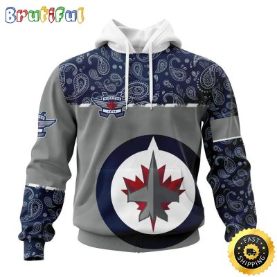 Personalized NHL Winnipeg Jets Hoodie Specialized Hockey With Paisley All Over Print Hoodie Unisex Tshirt Hoodie