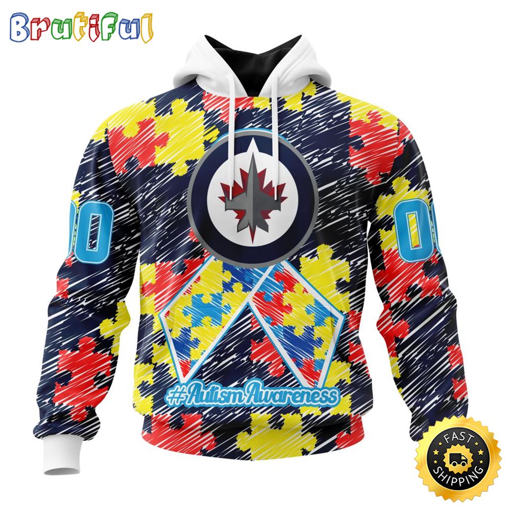 Personalized NHL Winnipeg Jets Special Autism Awareness Month All Over Print 3D Hoodie Unisex Hoodie Personalized NHL Winnipeg Jets Special Autism Awareness Month All Over Print 3D Hoodie Unisex Hoodie