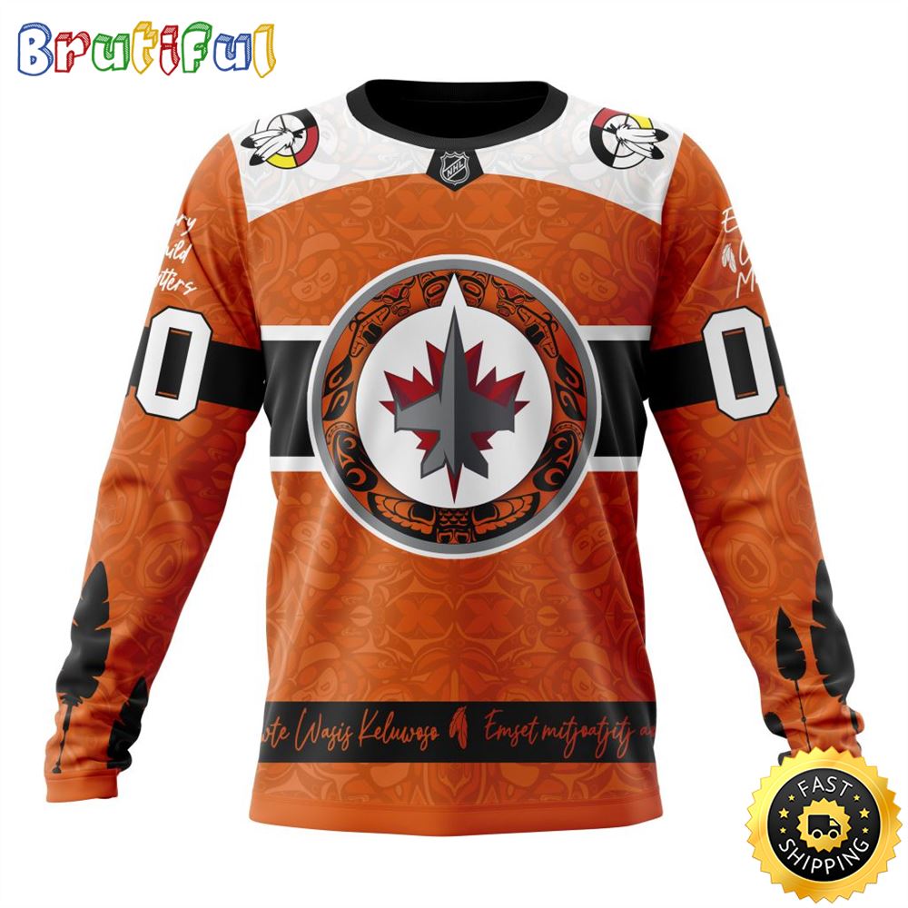 Personalized NHL Winnipeg Jets Sweatshirt Specialized Design Support Child Lives Matter All Over Print Sweatshirt Unisex