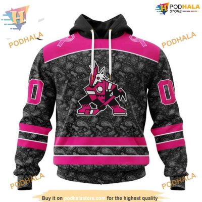 Pink In The Rink NHL Breast Cancer Arizona Coyotes Hoodie 3D, Special Arizona Coyotes Apparel