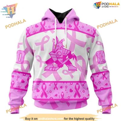 Pink October Breast Cancer NHL Arizona Coyotes Hoodie 3D, Special Arizona Coyotes Apparel