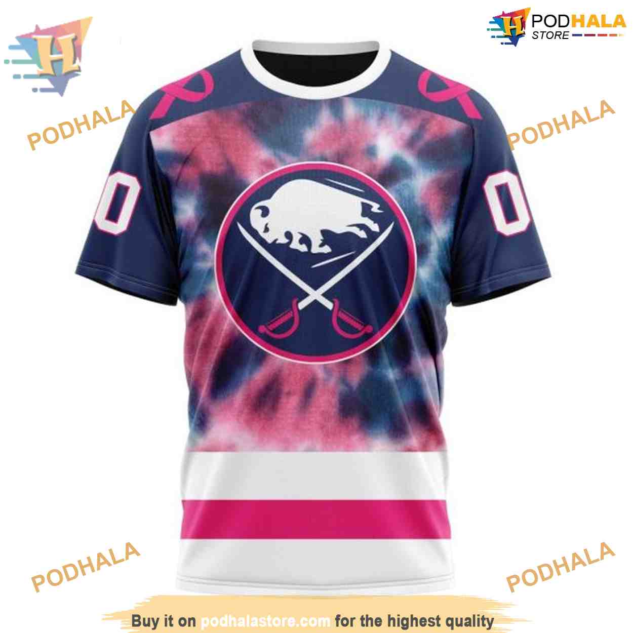 Pink October Fight Cancer Personalized NHL Buffalo Sabres 3D Hoodie Pink October Fight Cancer Personalized NHL Buffalo Sabres 3D Hoodie