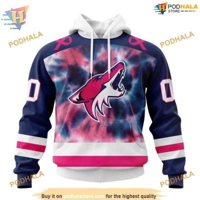 Pink October NHL Breast Cancer Arizona Coyotes Hoodie 3D, Personalized Arizona Coyotes Gear