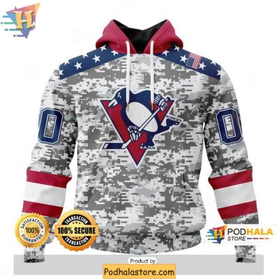 Pittsburgh Penguins 3D Hoodie Camo Design Personalized NHL Apparel