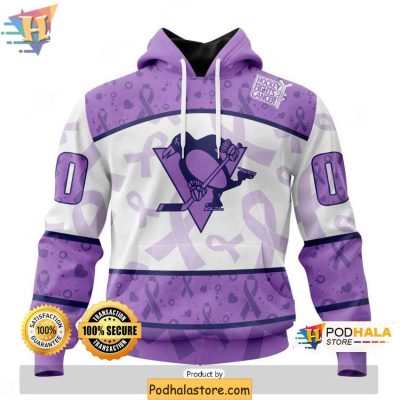 Pittsburgh Penguins 3D Hoodie, Lavender Fight Cancer Sweatshirt Custom
