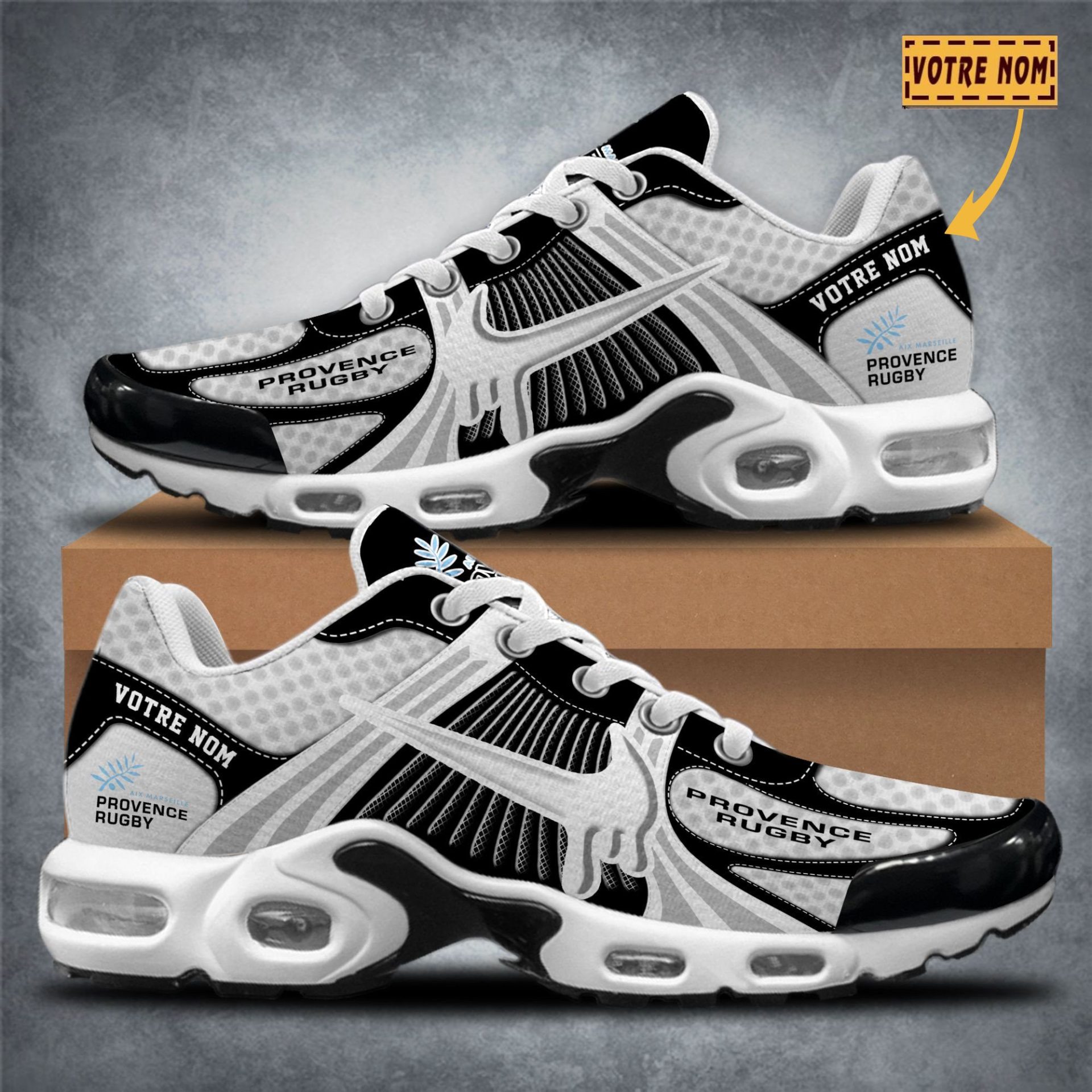 Chaussures Air Max Plus Provence Rugby Nouvelle ?dition avec nom personnalis? Chaussures Air Max Plus Provence Rugby Nouvelle ?dition avec nom personnalis?