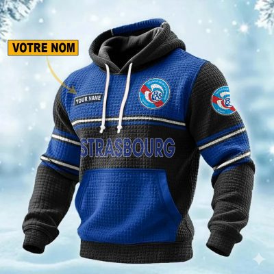 RC Strasbourg Alsace Personalized waffle knit hoodie