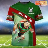 Rabbitohs Fans Personalized Name 3d T Shirt - demo10