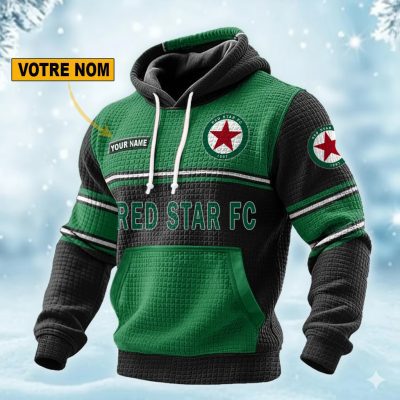 Red Star FC Personalized waffle knit hoodie